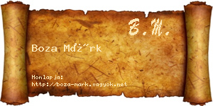 Boza Márk névjegykártya